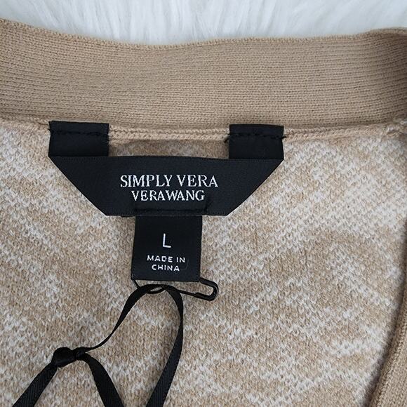 Cardigan New With Tags Simply Vera Vera Wang Large Button Up Pattern Sweater - Picture 5 of 8